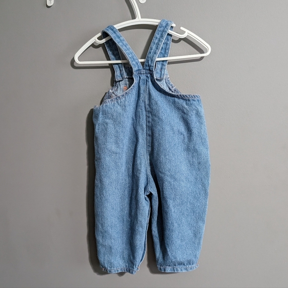 Vintage Born 2B Wild baby girl blue jean overalls size 0-6 months - Picture 7 of 8